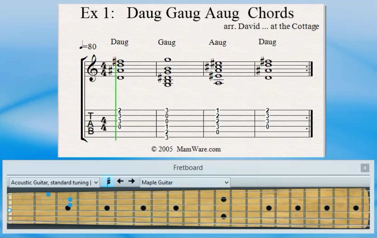 Flybfree Com Daug Gaug ug Chord Exercises