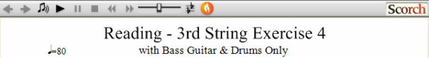 Reading Guitar 3rd String Ex. 4 Bass Guitar & Drums